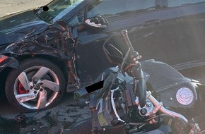 Polizei Minden-Lübbecke: POL-MI: Motorradfahrer bei Zusammenstoß schwer verletzt