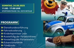 Polizeipräsidium Mittelhessen - Pressestelle: Mittelhessen: LAHN-DILL-KREIS: Die Polizei lädt zum Tag der offenen Tür in die Polizeistation Wetzlar ein