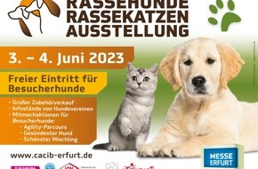 Messe Erfurt: Tierisch was los zur Rassehunde- und Rassekatzen-Ausstellung am 3. und 4. Juni in der Messe Erfurt