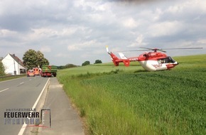 Feuerwehr Iserlohn: FW-MK: Erhöhtes Einsatzaufkommen im Rettungsdienst, Hubschrauberlandung.
