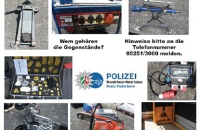 Polizei Paderborn: POL-PB: Polizei sucht die Inhaber von Werkzeugen