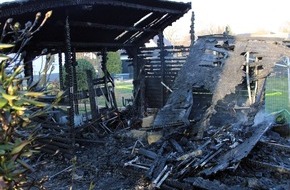 Polizei Minden-Lübbecke: POL-MI: Flammen zerstören Gartenhütte in Wulferdingsen