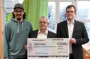 uniVersa Versicherungen: Spenden statt Schenken: uniVersa unterstützt Kinderschutzbund mit 5.000 Euro