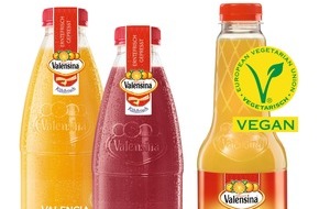 Valensina GmbH: Valensina Säfte mit V-Label des Vegetarierbundes Deutschland e.V. (Vebu) zertifiziert