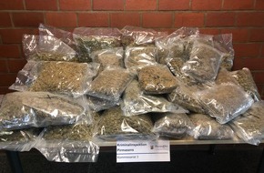 Polizeidirektion Pirmasens: POL-PDPS: Gemeinsame Presseerklärung der Staatsanwaltschaft Zweibrücken und Polizeidirektion Pirmasens - Pirmasenser Drogenfahnder ermitteln in Frankreich - Drogenkurier mit 26kg Marihuana-Blüten festgenommen