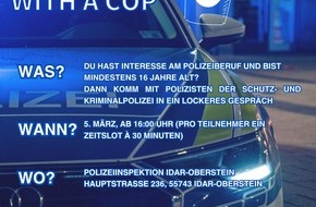 Polizeidirektion Trier: POL-PDTR: Polizei Idar-Oberstein läd zu "Coffee with a cop" ein