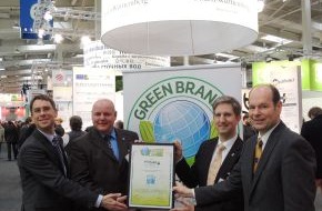 GREEN BRANDS Organisation: Große Ehre für TECNARO auf der Hannover Messe! - Ihre drei Werkstoff-Gruppen ARBOFORM, ARBOBLEND und ARBOFILL erhielten die internationale Auszeichnung als GREEN BRAND Germany (BILD)