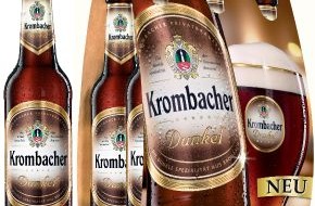 Krombacher Brauerei GmbH & Co.: Jetzt wird´s dunkel - Krombacher Dunkel / Die erfolgreiche Krombacher Markenfamilie wird in Zukunft auch im Einzelhandel durch das malzig-würzige Krombacher Dunkel verstärkt (BILD)