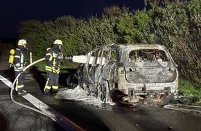 Kreisfeuerwehr Rotenburg (Wümme): FW-ROW: Mercedes-Benz SUV brennt vollständig aus