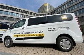 ADAC SE: Neu bei der ADAC Autovermietung: Mini-Busse mit neun Plätzen / 200 Mini-Busse an 50 Stationen buchbar / Ideal für Familien-, Vereins- und Firmenausflüge