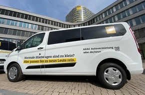ADAC SE: Neu bei der ADAC Autovermietung: Mini-Busse mit neun Plätzen / 200 Mini-Busse an 50 Stationen buchbar / Ideal für Familien-, Vereins- und Firmenausflüge