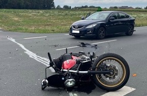 Polizei Coesfeld: POL-COE: L&uuml;dinghausen-Seppenrade, B 474/Motorradfahrer bei Verkehrsunfall verletzt - Bundesstra&szlig;e zeitweise gesperrt