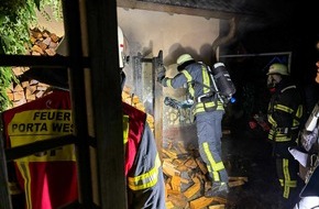 Feuerwehr Porta Westfalica: FW Porta Westfalica: 24.12.2025 - Costedt: Brand an Heiligabend kann schnell gel&ouml;scht werden.