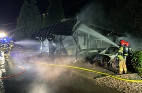 Freiwillige Feuerwehr Alpen: FW Alpen: Vollbrand eines Carport