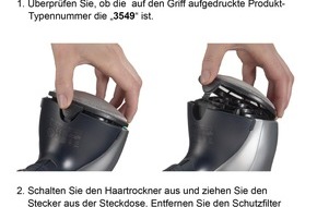 Procter & Gamble GmbH: Wichtiger Produktrückruf für Braun Satin Pro Haartrockner und Braun Satin Hair Colour Haartrockner