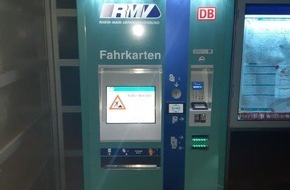Bundespolizeiinspektion Kassel: BPOL-KS: Versuchter Aufbruch eines Fahrkartenautomaten