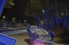 Polizeidirektion Kiel: POL-KI: 250925.1 Kiel: Auto überschlägt sich nach Trunkenheitsfahrt