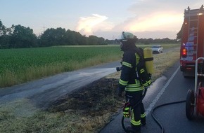 Feuerwehr Schermbeck: FW-Schermbeck: Flächen-/Vegetationsbrand an der B58