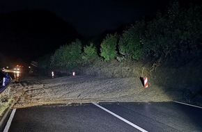 Polizeidirektion Wittlich: POL-PDWIL: Starkregen sorgt für Verkehrsbeeinträchtigungen an der Mosel