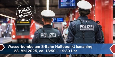 Bundespolizeidirektion M&uuml;nchen: Bundespolizeidirektion M&uuml;nchen: (K)ein Kinderstreich / Wasserbombe verletzt 63-J&auml;hrige / Bundespolizei sucht Zeugen