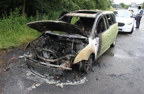 Polizeidirektion Kaiserslautern: POL-PDKL: A62/Landstuhl, Pkw geht in Flammen auf