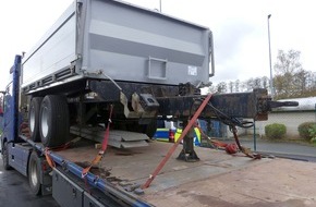 Polizeipräsidium Osthessen: POL-OH: Tonnenschwere Ladung ohne wirksame Sicherung beinahe auf die Autobahn gefallen - Kraftfahrer dankbar für Polizeikontrolle