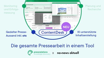 pressrelations GmbH: pressrelations vereint mit ContentDesk und news aktuell-Partnerschaft gesamte Pressearbeit in einer Plattform