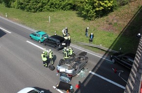 Polizeidirektion Neustadt/Weinstraße: POL-PDNW: Auffahrunfall endet auf dem Dach