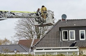 Freiwillige Feuerwehr Osterholz-Scharmbeck: FW Osterholz-Scharm.: Hund auf Dach