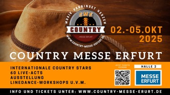 Messe Erfurt: 60 Live-Acts auf drei Bühnen zur Country Messe Erfurt