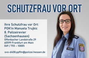 Polizeipräsidium Frankfurt am Main: POL-F: 230815 - 0955 Frankfurt - Sachsenhausen: Neue "Schutzfrau vor Ort" beim 8. Polizeirevier - Vorstellung beim Goetheturmfest