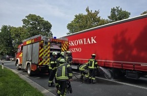 Freiwillige Feuerwehr Werne: FW-WRN: Gemeldeter LKW-Brand auf der Bundesautobahn 1 in Fahrtrichtung Bremen