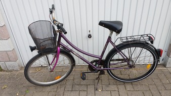 Polizeiinspektion Verden / Osterholz: POL-VER: Wem gehört das lilafarbene Damenrad?