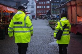 Polizeiinspektion Delmenhorst / Oldenburg - Land / Wesermarsch: POL-DEL: Stadt Delmenhorst: Corona-Kontrollen auf dem Wochenmarkt (Mit Fotos)