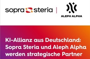 Sopra Steria SE: KI-Allianz aus Deutschland: Sopra Steria und Aleph Alpha werden strategische Partner / Jede zweite Behörde möchte KI einsetzen