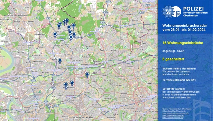 POL-OB: Wohnungseinbruchsradar für Oberhausen