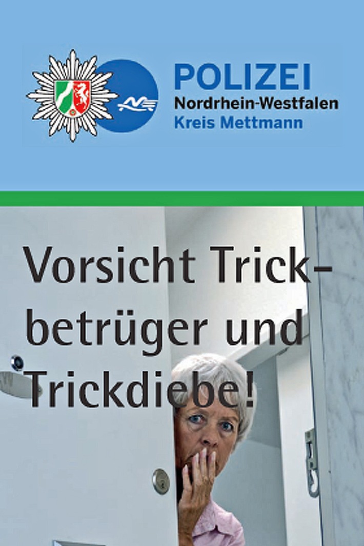 POL-ME: Trickdiebe kamen als falsche Wasserwerker ins Haus - Ratingen / Kreis Mettmann - 2111136