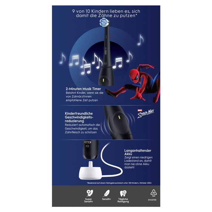 Wenn Zähneputzen zum Abenteuer wird: Die Oral-B iO Kids im MARVEL Spider-Man Design bringt Action ins Badezimmer
