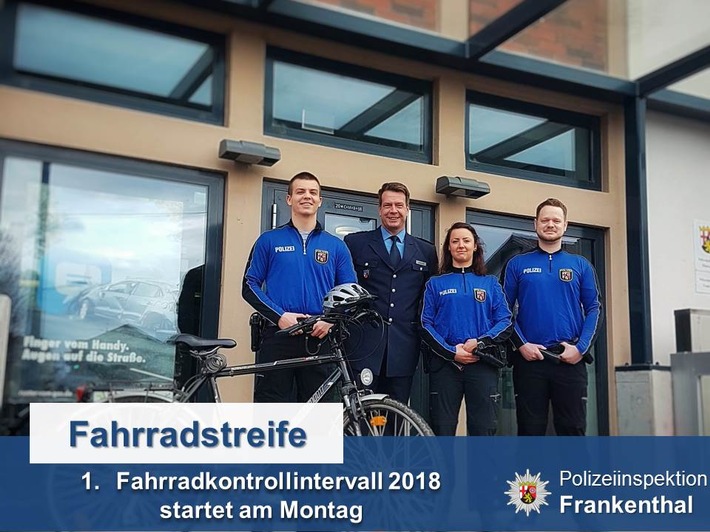 POL-PDLU: Polizeiinspektion Frankenthal startet erste Fahrradkontrollwoche 2018