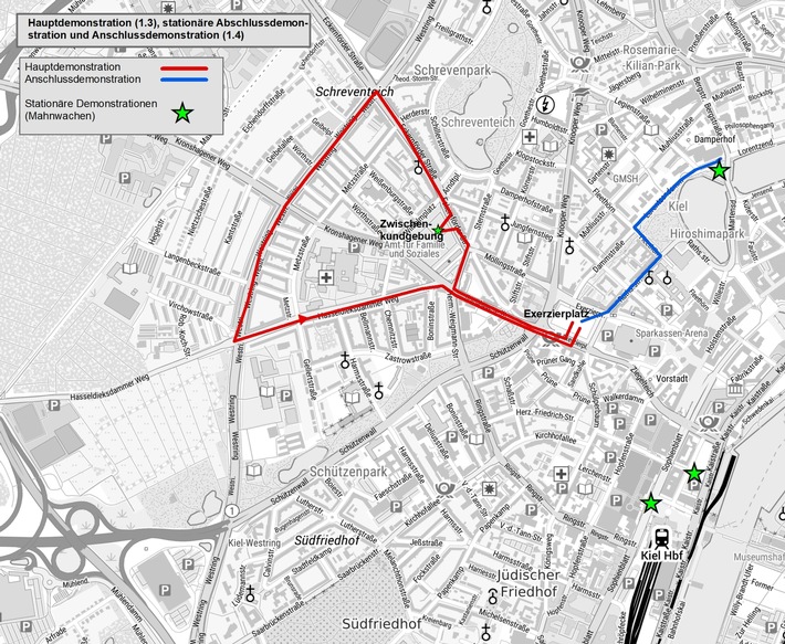 POL-KI: 191128.1 Kiel: Verkehrsbehinderungen wegen Demonstrationen erwartet