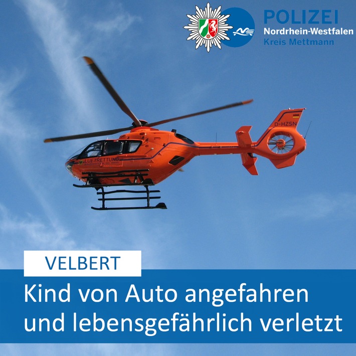 POL-ME: Fünf Jahre altes Mädchen bei Verkehrsunfall lebensgefährlich verletzt - 2505065