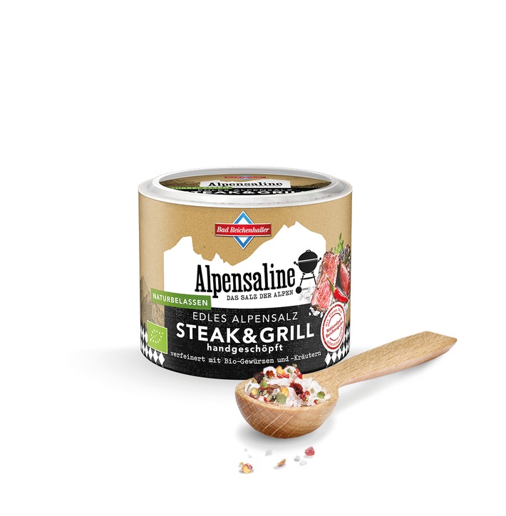 Pressemitteilung: Neues Produkt - Alpensaline Edles Alpensalz STEAK & GRILL