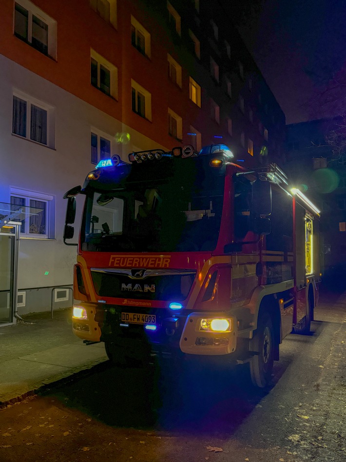 FW Dresden: Informationen zum Einsatzgeschehen von Feuerwehr und Rettungsdienst der Landeshauptstadt Dresden vom 5. - 7. Januar 2024