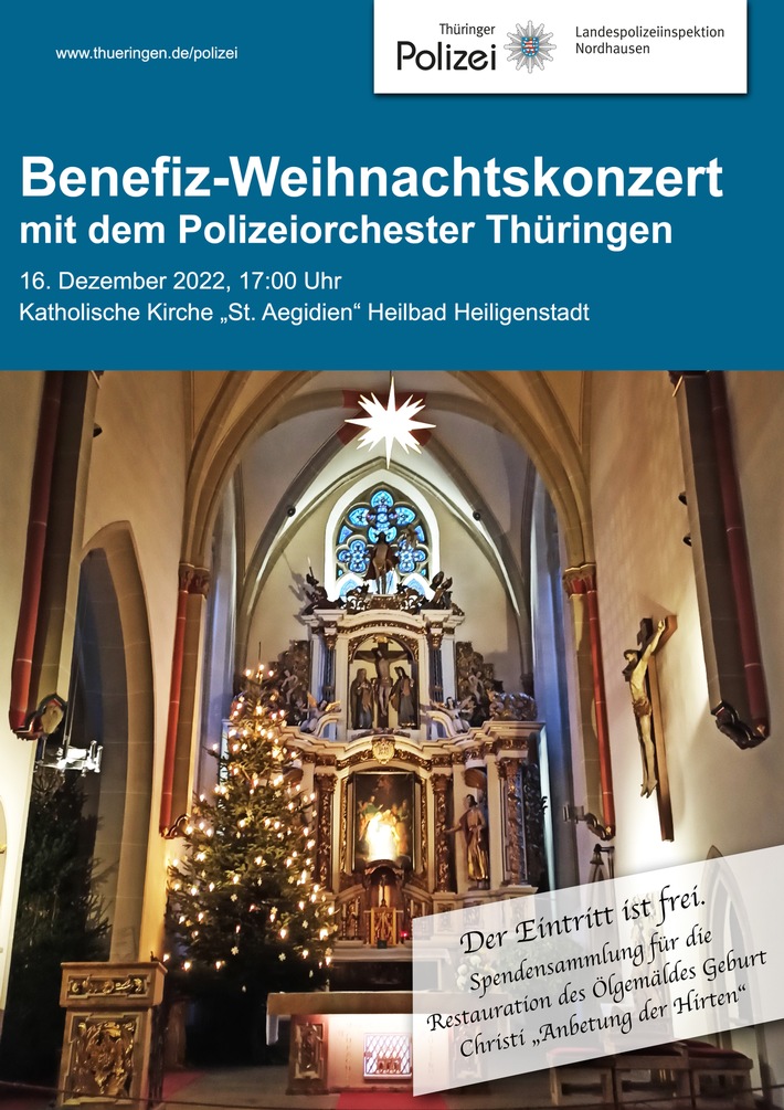 LPI-NDH: Benefiz-Weihnachtskonzert der Polizei Nordthüringen in Heilbad Heiligenstadt