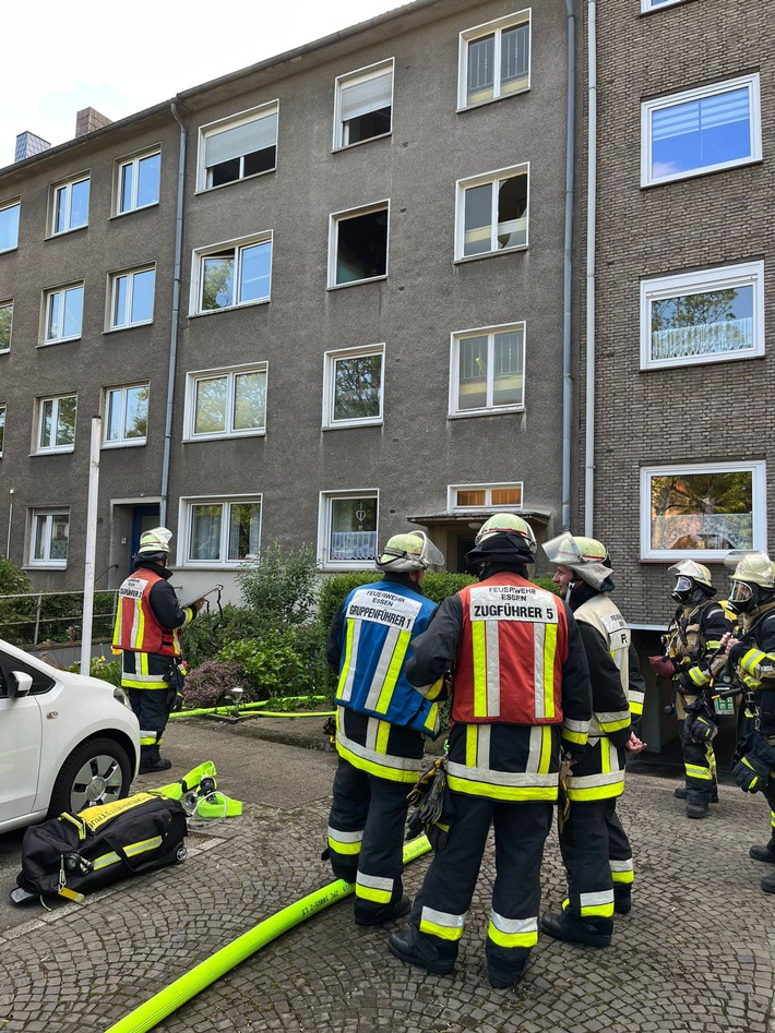 FW-E: Zwei Schäferhunde sterben bei Wohnungsbrand in einem Mehrfamilienhaus