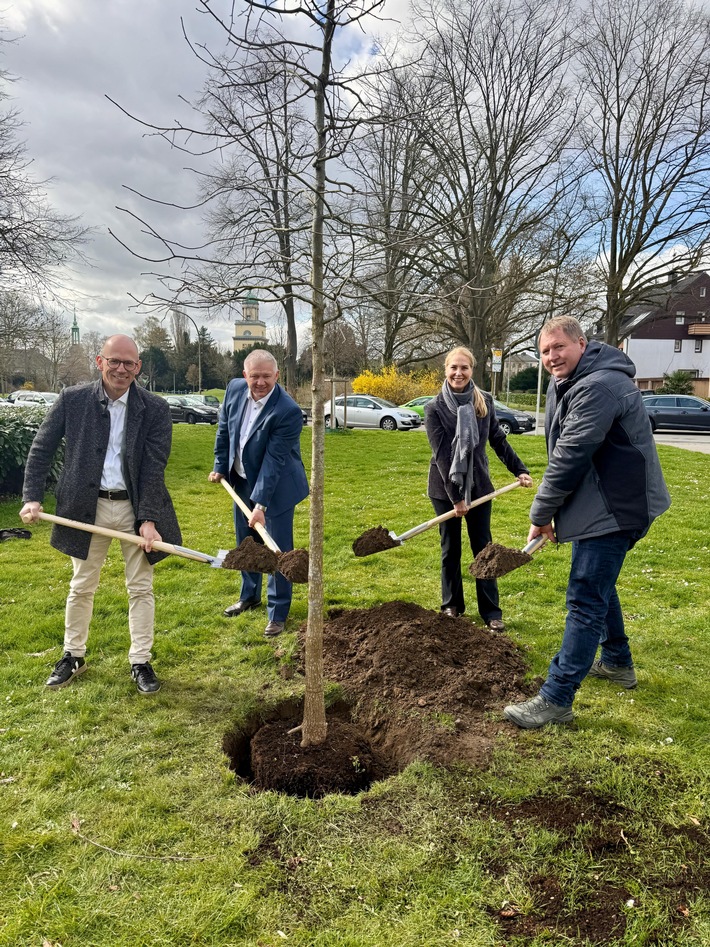 Baumpflanzung im Lutherpark: BdB und MdB Katja Strauss-Köster pflanzen Nymphenbaum in Witten