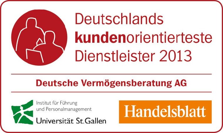 Wettbewerb in der Kundenorientierung: Deutsche Vermögensberatung (DVAG) gehört zu &quot;Deutschlands kundenorientiertesten Dienstleistern 2013&quot; (BILD)