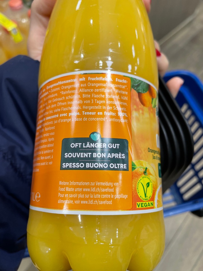 Lidl Schweiz kennzeichnet weitere Produkte mit dem Logo "Oft länger gut"