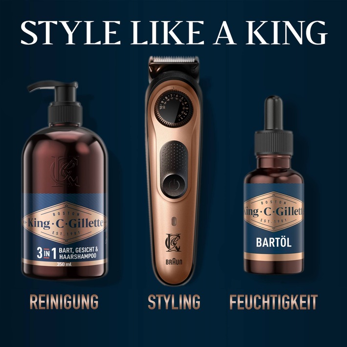 Bartpflege leicht gemacht mit neu designten King C. Gillette Produkten / In drei Schritten zum perfekt gepflegten Bart-Style
