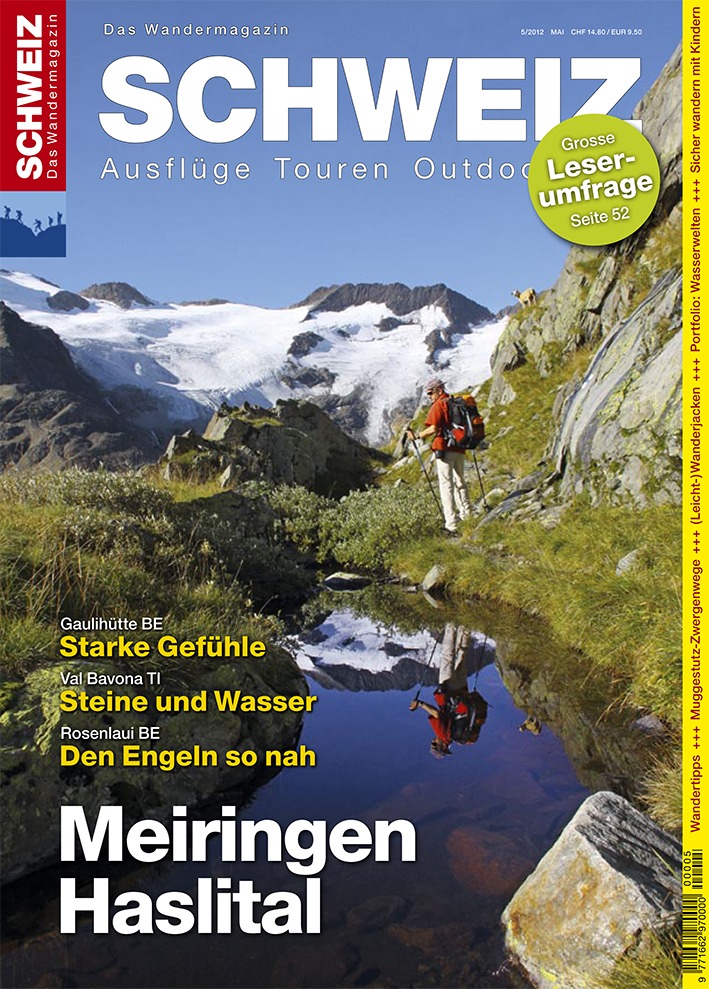 Wandermagazin SCHWEIZ im Mai_2012: Meiringen-Haslital: Gipfel, Hütten, Säumerwege